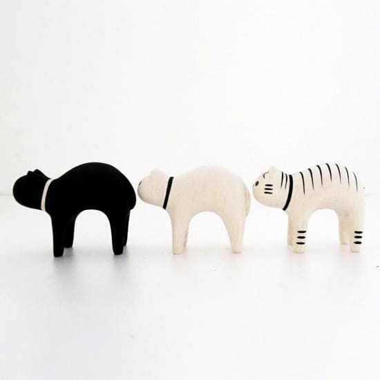 Figurine Chat tigré en Bois - Image 3