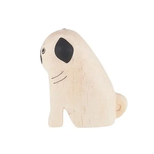 Figurine Chien Carlin en Bois - Image 3