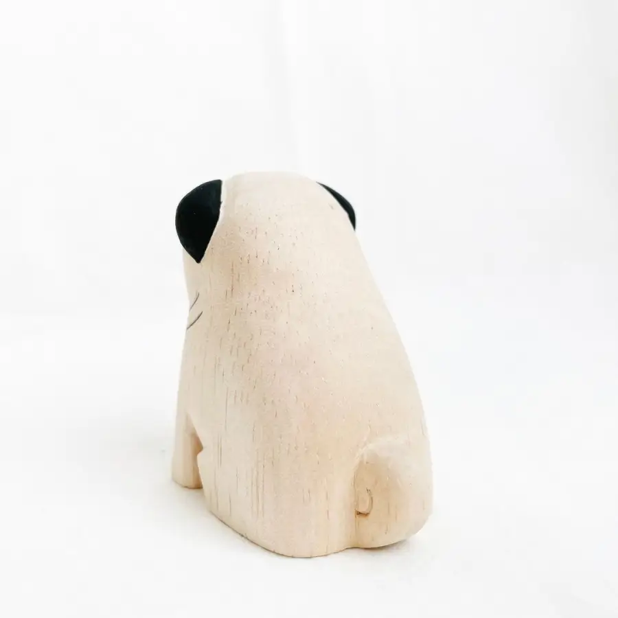 Figurine Chien Carlin en Bois - Image 9