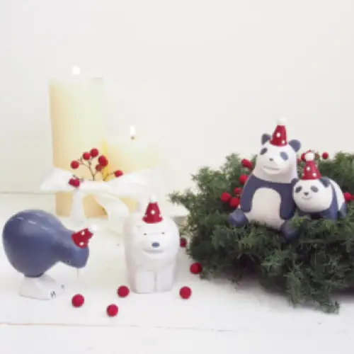 Figurine Chow Chow de Noël en Bois - Image 2