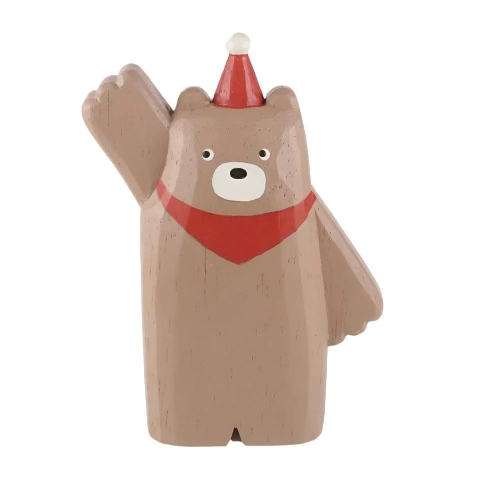 Figurine en bois - Bon amis de Noël - Top-là Ours