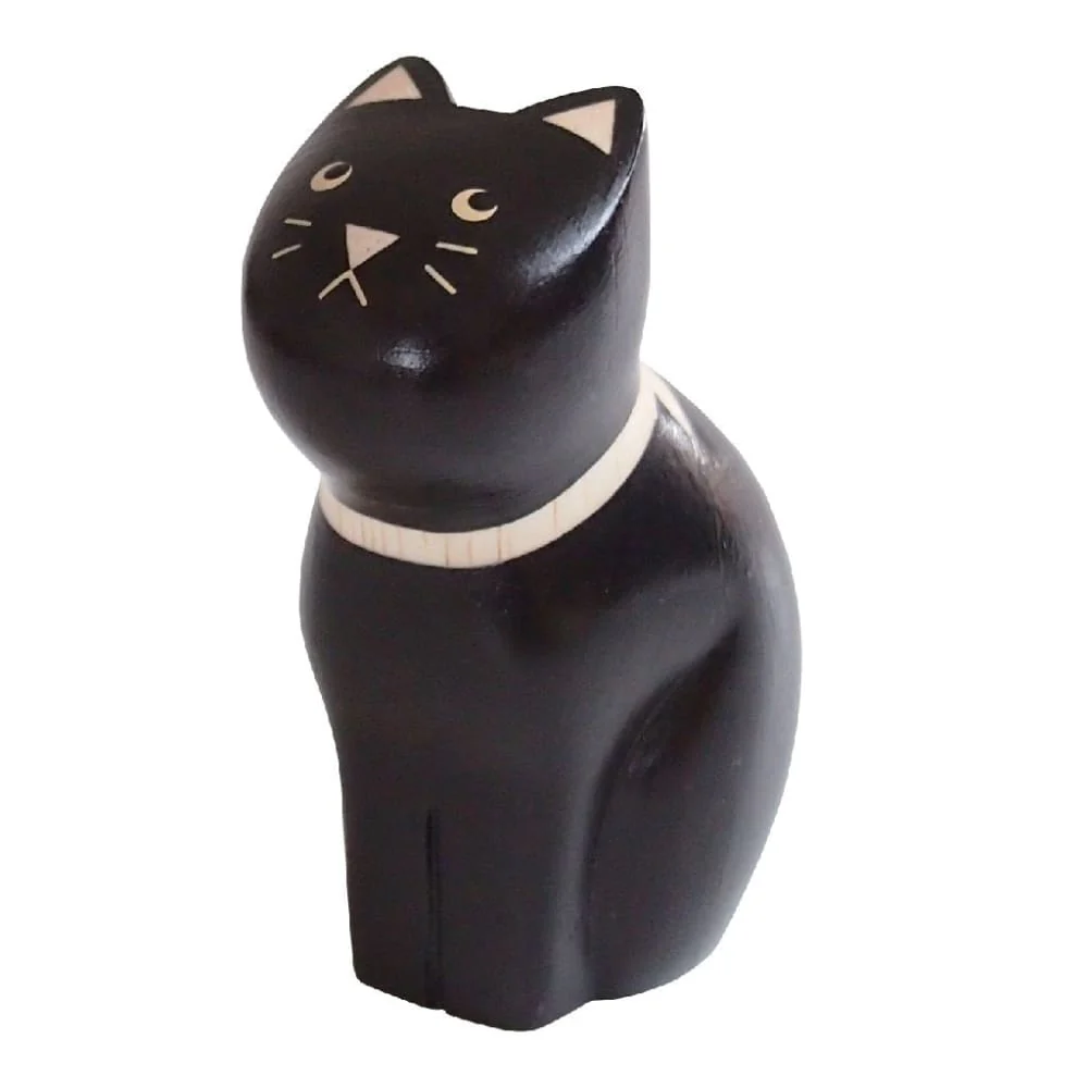 Figurine en bois Cat & Dog - Petit chat noir