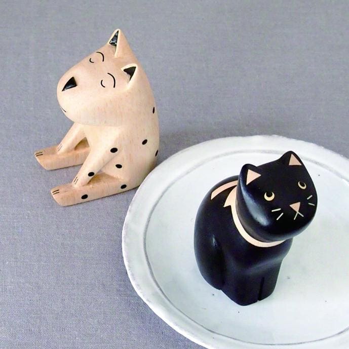 Figurine en bois Cat & Dog - Petit chat noir - Image 2
