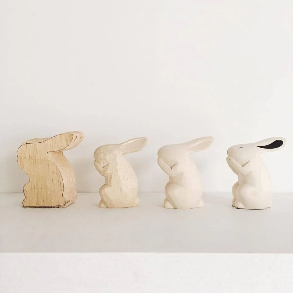 Figurine en bois - Chat tigré - Image 5