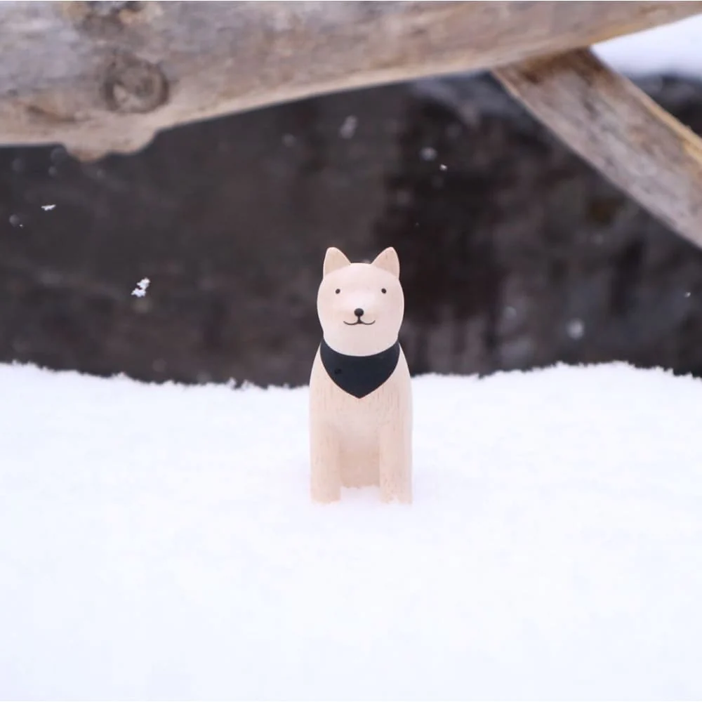 Figurine en bois- Chien Akita - Image 2