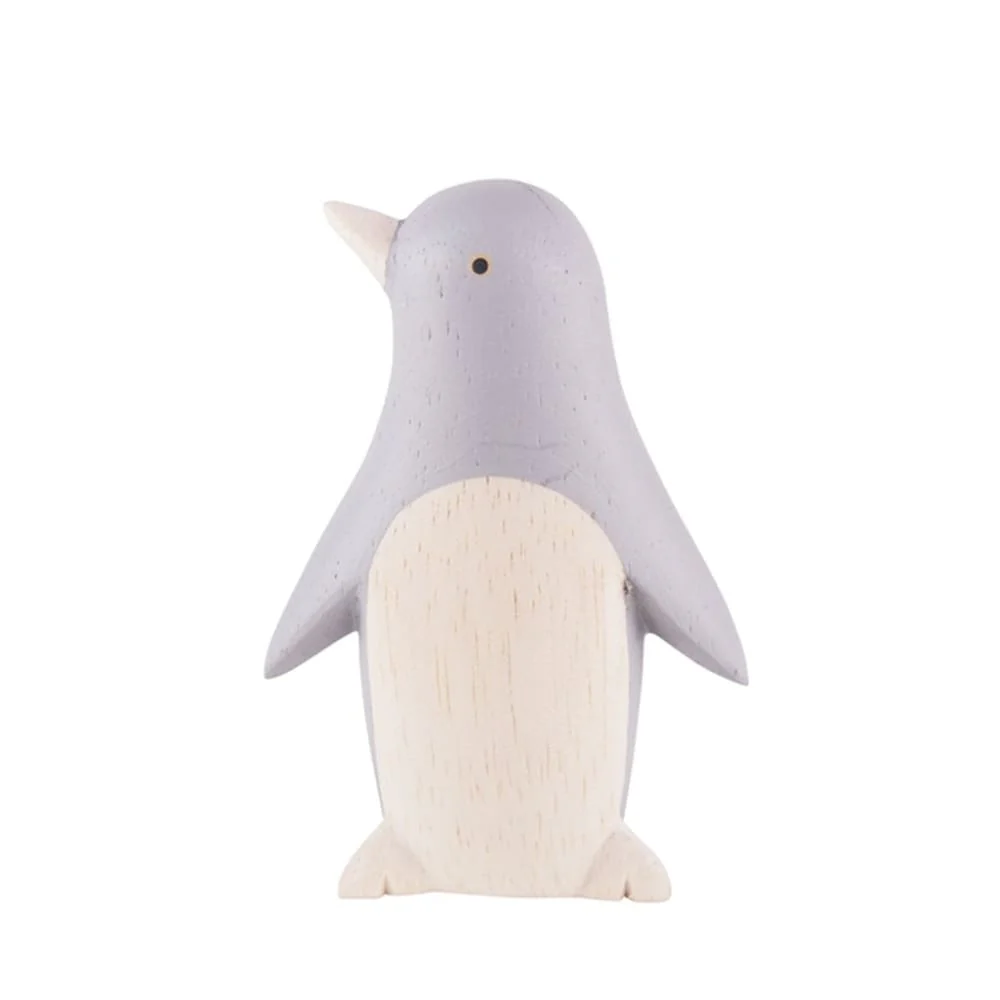 Figurine en bois été - Penguin gris