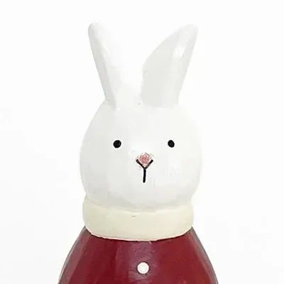 Figurine en bois – Lapin Père Noël - Image 4