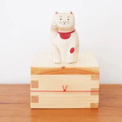 Figurine en bois – Maneki Neko – Collection ENGIMON mini - Image 7