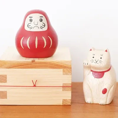 Figurine en bois – Maneki Neko – Collection ENGIMON mini - Image 9