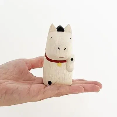 Figurine en bois – Maneki UMA – Figurines porte-bonheur - Image 6