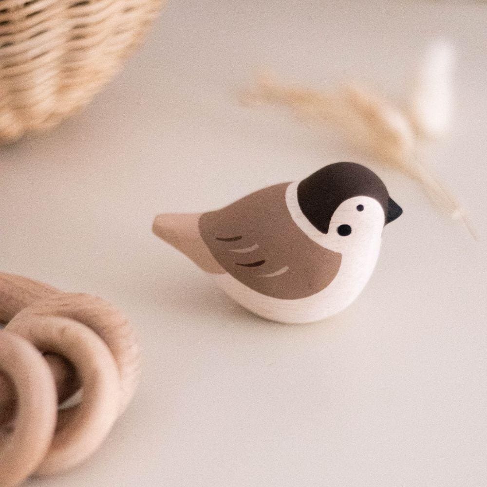 Figurine en bois - Moineau - Image 3