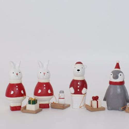 Figurine en bois Noël - Lapin avec cadeau de Noël - Image 6