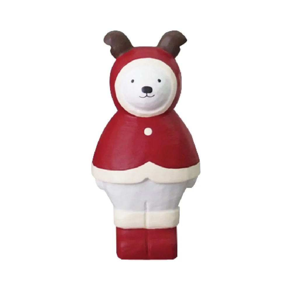 Figurine en bois Noël - Ours polaire déguisé en renne