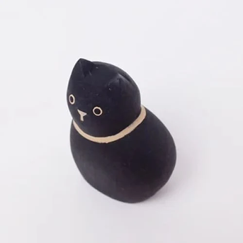 Figurine en bois Oyako - Chaton noir - Image 4