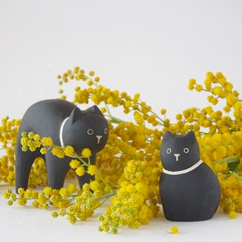 Figurine en bois Oyako - Chaton noir - Image 7