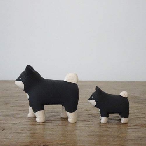 Figurine en bois Oyako - Parent chien Chiba inu - Image 6