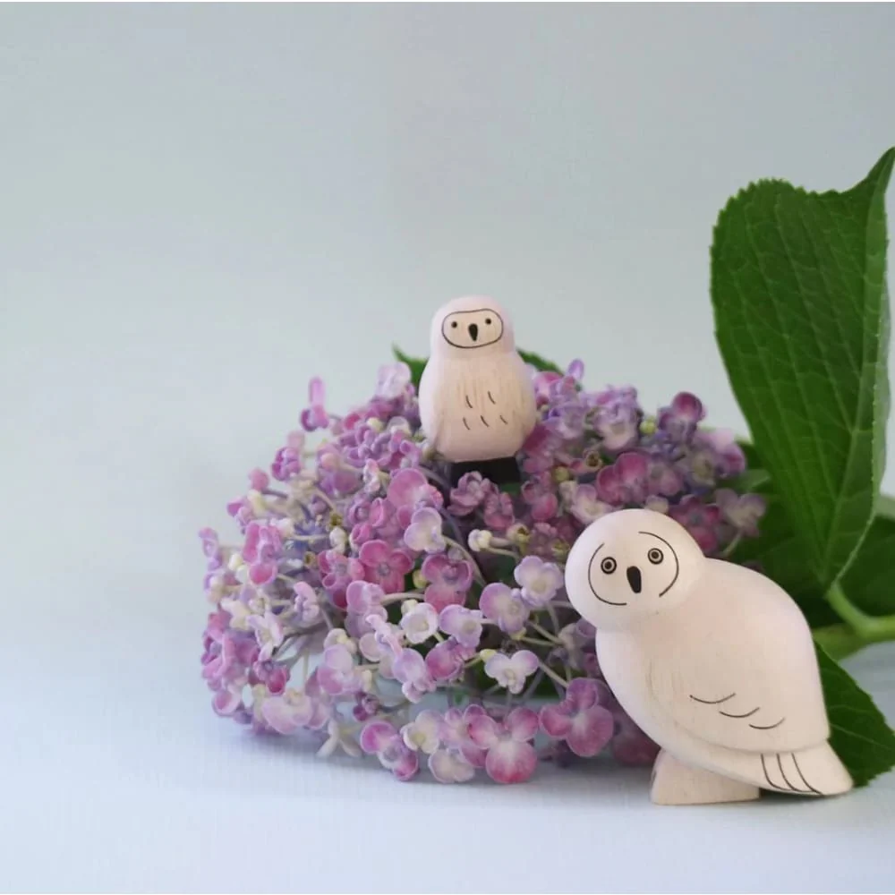 Figurine en bois Oyako - Parent chouette - Image 3