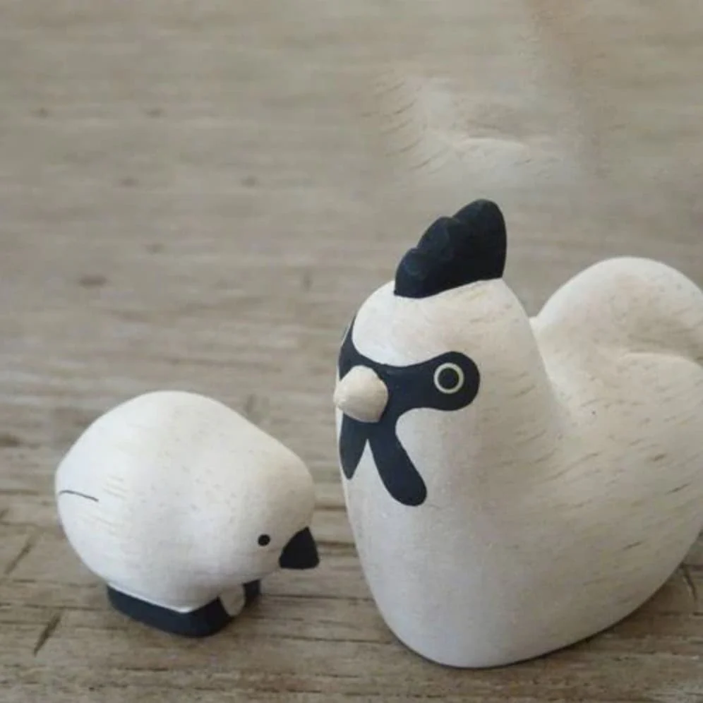 Figurine en bois Oyako - Poule/Poulet - Image 5
