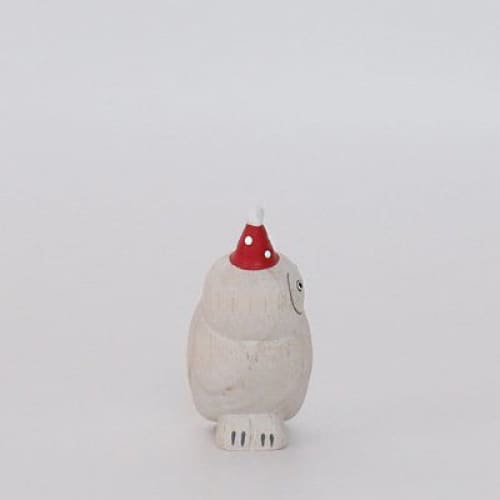 Figurine en bois - Parent chouette avec chapeau de fête - Image 3