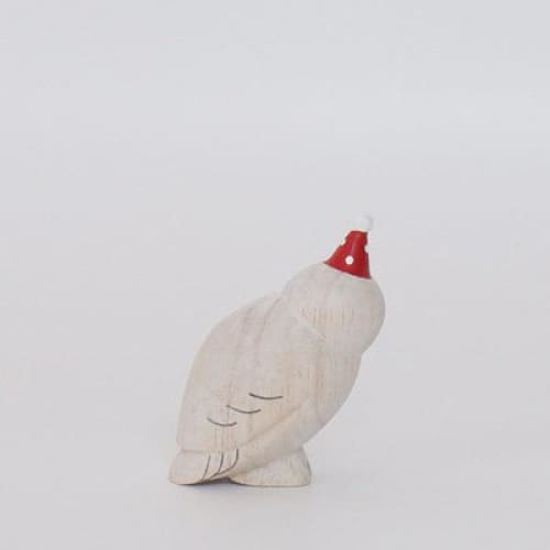 Figurine en bois - Parent chouette avec chapeau de fête - Image 4