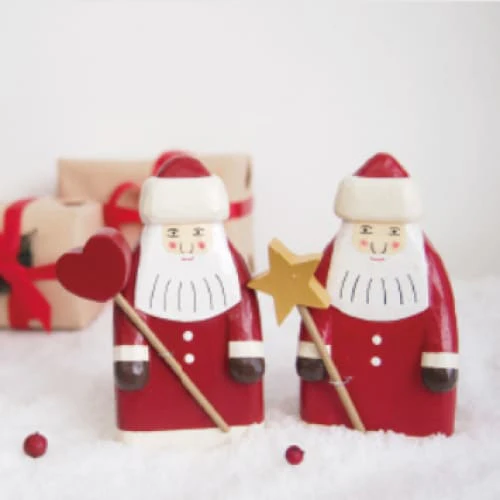 Figurine en Bois - Père Noël Classique - Cœur - Image 2