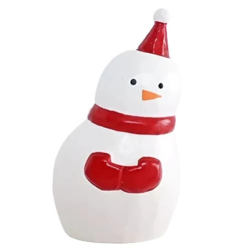 Figurine en bois série de Noël "se blottir" - Bonhomme de Neige