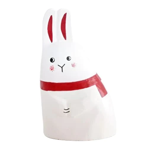 Figurine en bois série de Noël "se blottir" - Lapin