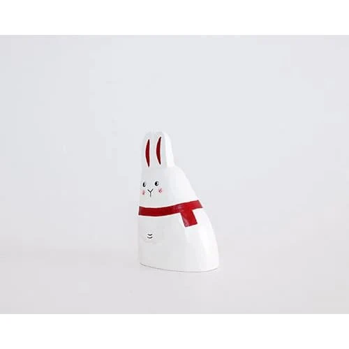 Figurine en bois série de Noël "se blottir" - Lapin - Image 2