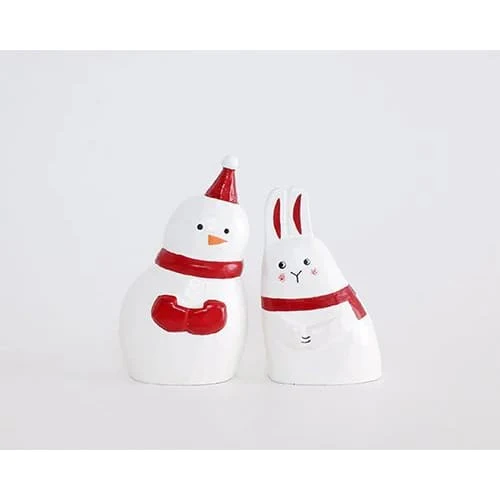 Figurine en bois série de Noël "se blottir" - Lapin - Image 5