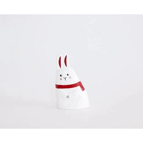 Figurine en bois série de Noël "se blottir" - Lapin - Image 7