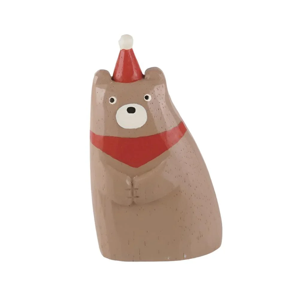 Figurine en bois série de Noël "se blottir" - Ours