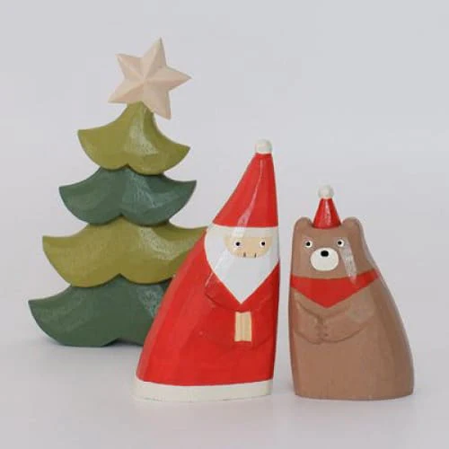 Figurine en bois série de Noël "se blottir" - Ours - Image 7