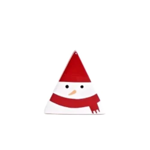 Figurine en Bois triangulaire - Bonhomme de Neige