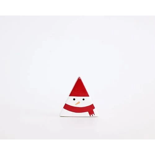 Figurine en Bois triangulaire - Bonhomme de Neige - Image 2