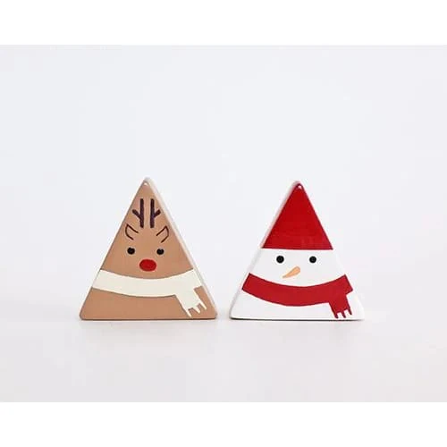 Figurine en Bois triangulaire - Bonhomme de Neige - Image 4
