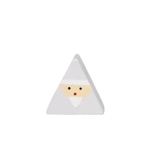 Figurine en Bois triangulaire - PÚre Noël - Argenté