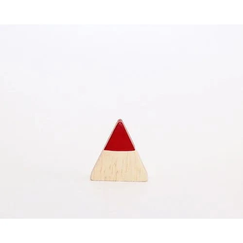 Figurine en Bois triangulaire - Père Noël - Rouge - Image 3