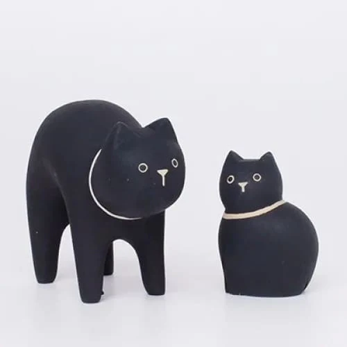 Figurine Enfant Chat noir en Bois - Image 5