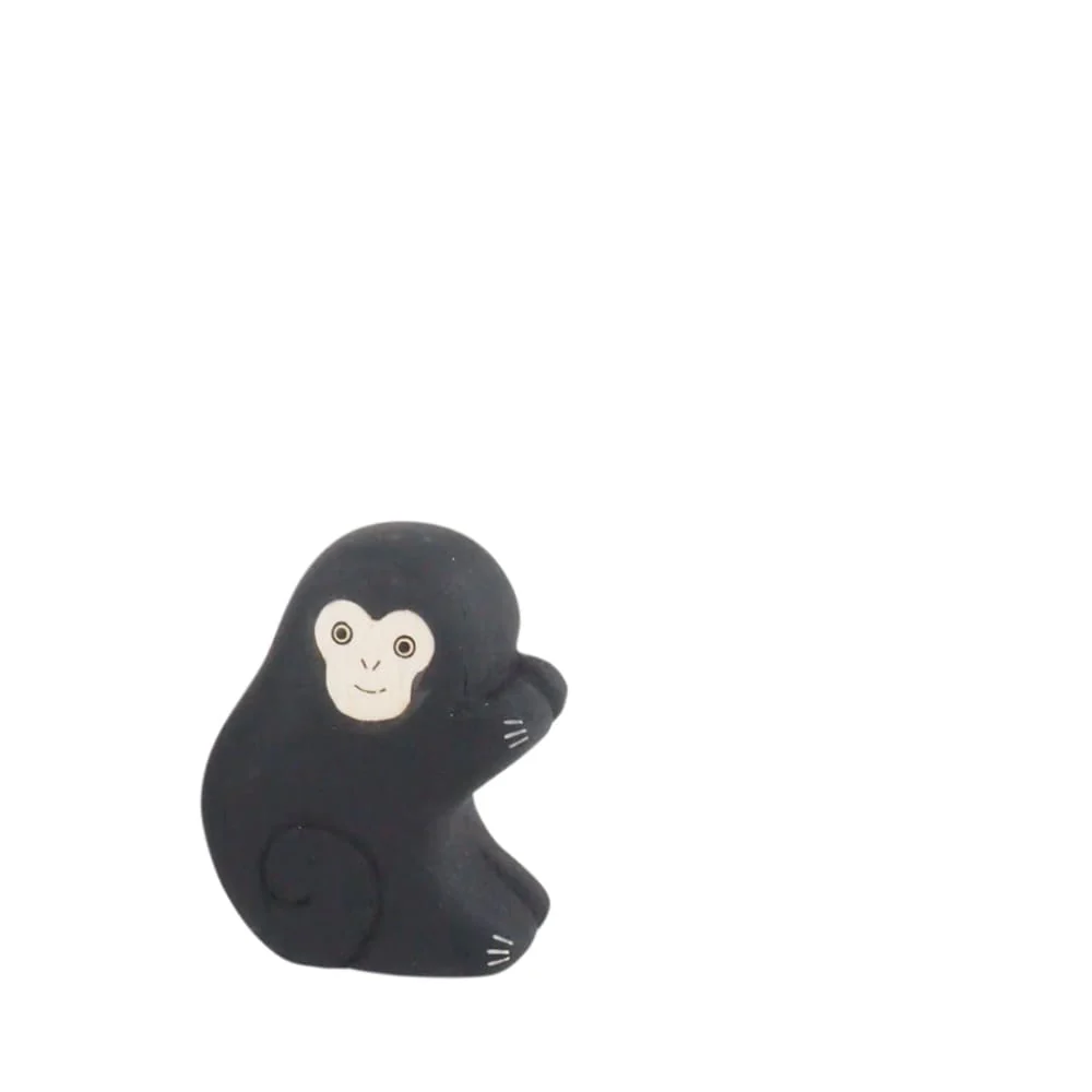 Figurine Enfant Singe en Bois