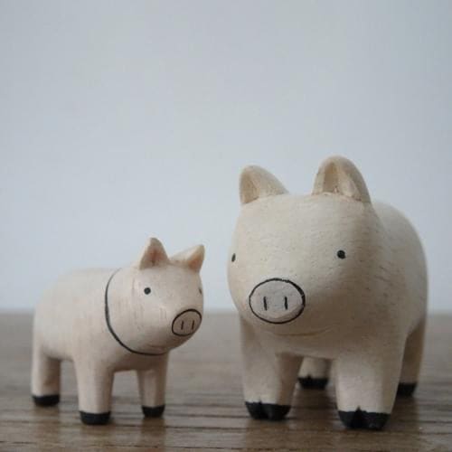 Figurine Famille cochons en Bois - Image 3