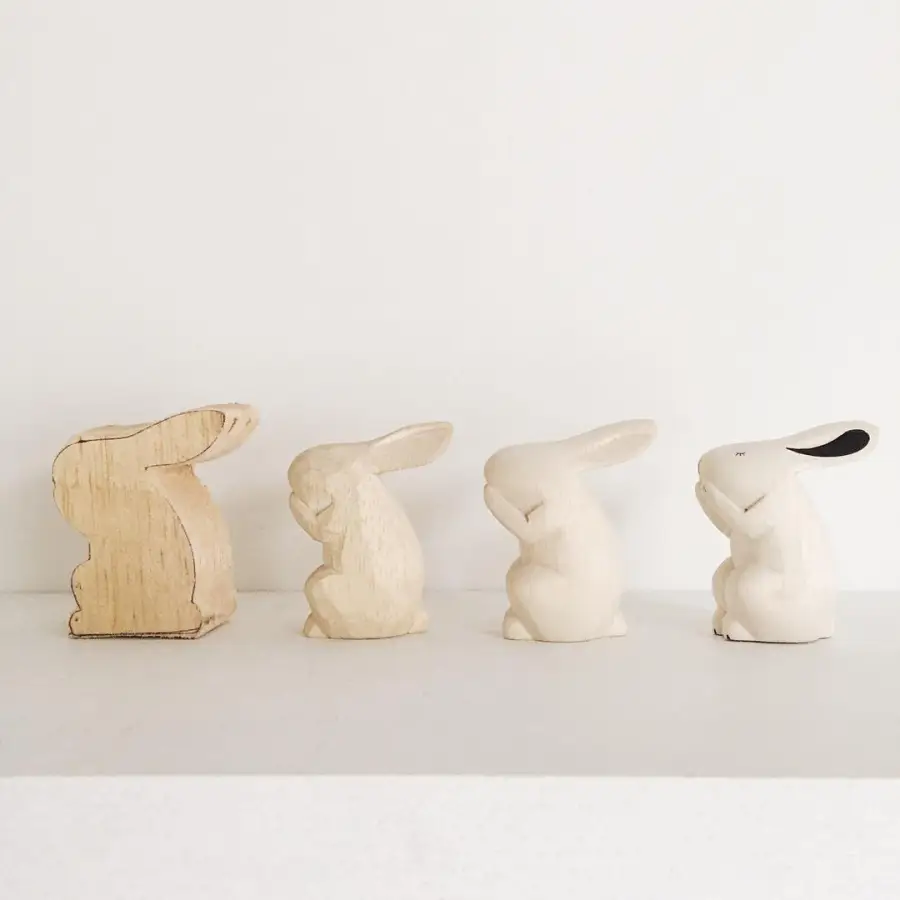 Figurine Famille sangliers en Bois - Image 5