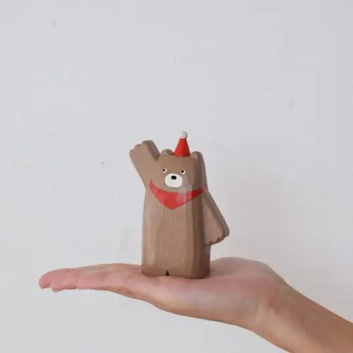 Figurine Ours T-Lab High Touch de Noël en Bois - Image 2