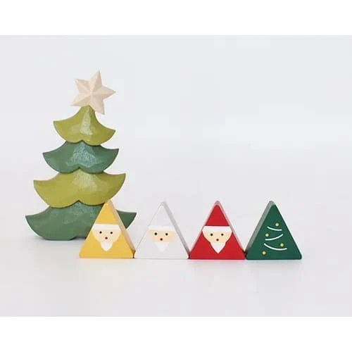 Figurine Père Noël Triangulaire de Noël Argent - Image 5