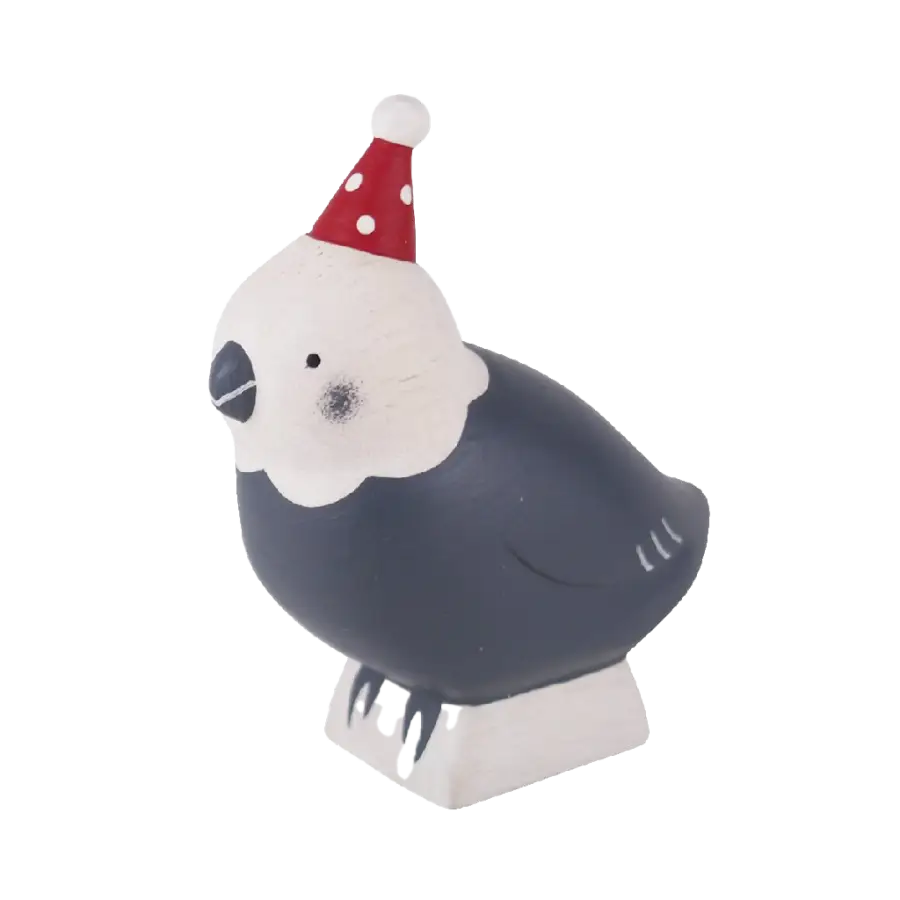 Figurine Perroquet de Noël en Bois