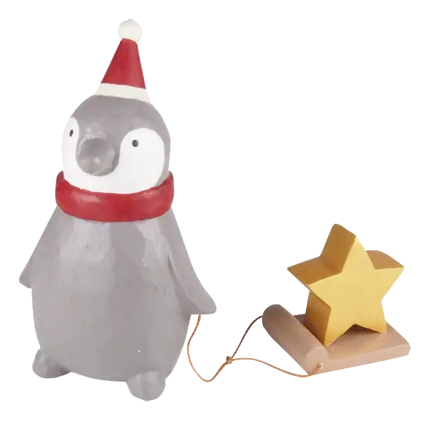 Figurine Pingouin avec étoile de Noël