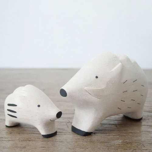 Figurine Sanglier enfant en Bois - Image 3
