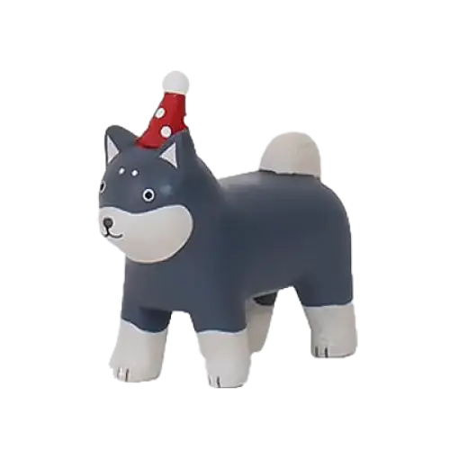 Figurine Shiba de Noël Parent en Bois