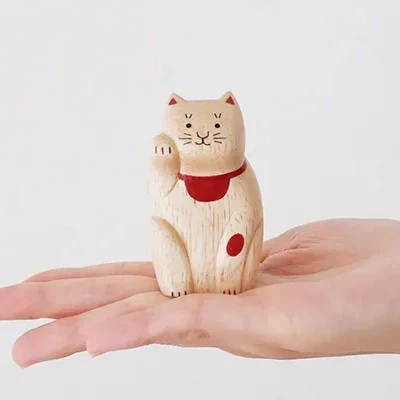 Figurine en bois – Maneki Neko – Collection ENGIMON mini - Image 6