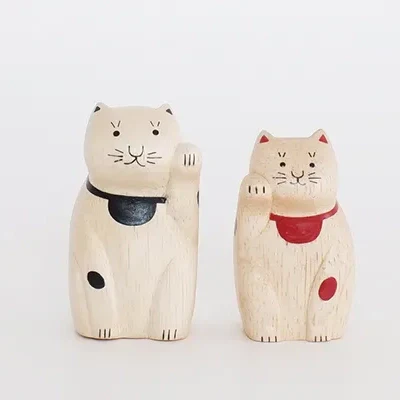 Figurine en bois – Maneki Neko – Collection ENGIMON mini - Image 8