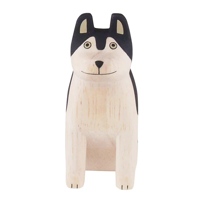Figurine en bois – Husky - Image 2